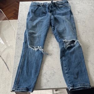 Frame Denim Women's Ripped Blue Skinny Jeans